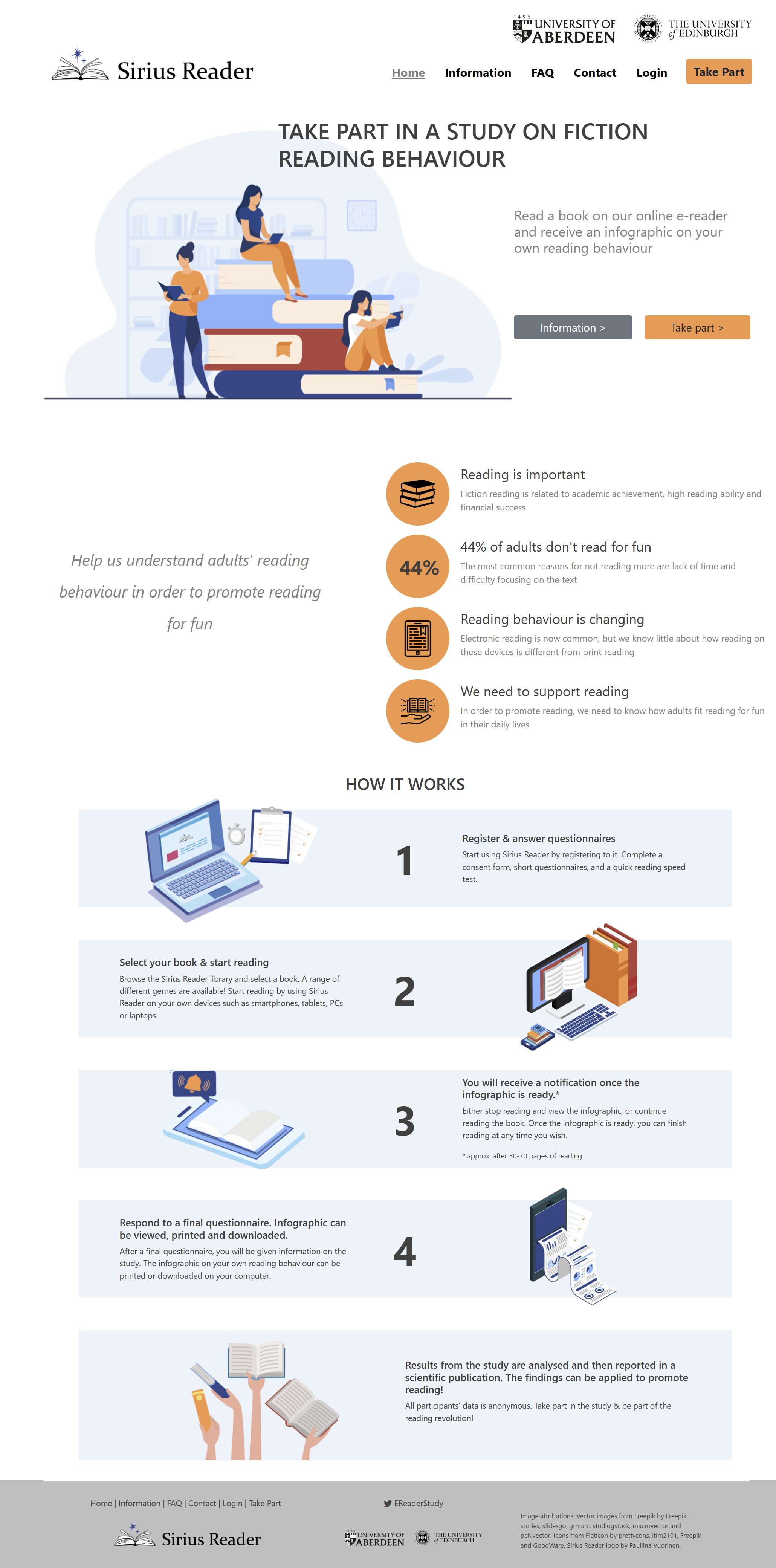 A screenshot of the research project website