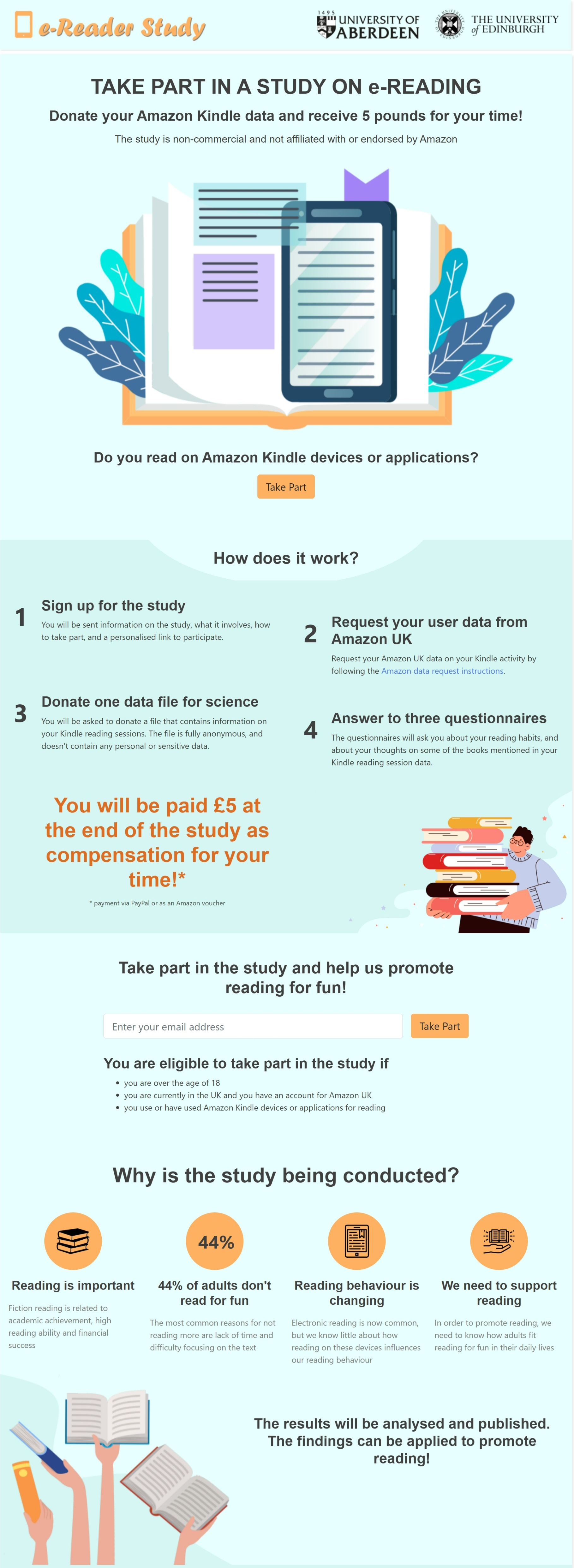 A screenshot of the research project website