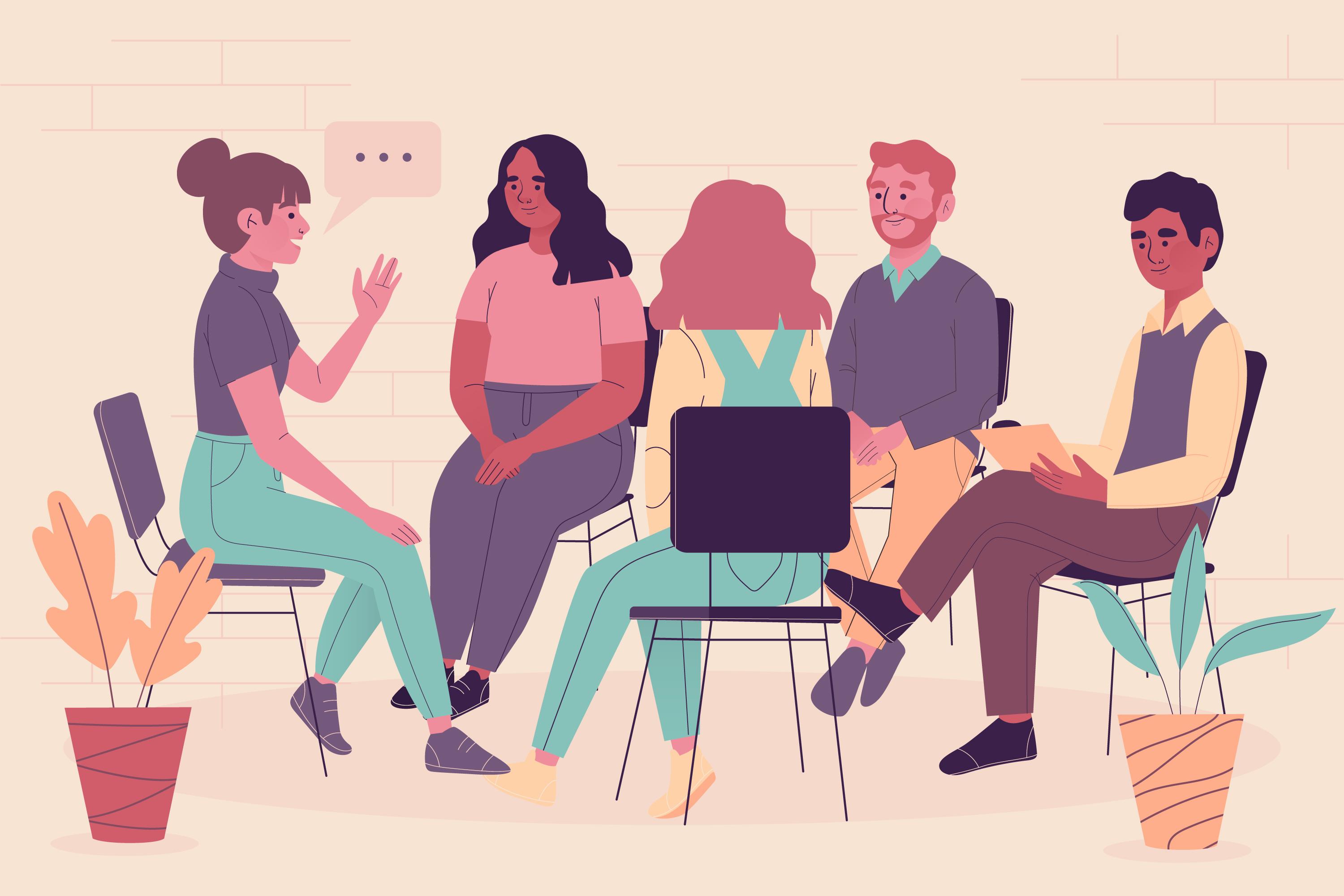 An illustration of a focus group